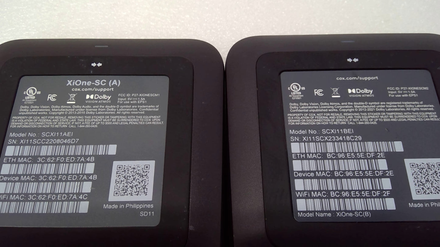 COX XiOne-SC(A) XiOne-SC(B) 4K Wireless Streaming TV Box Player Box Only *READ*