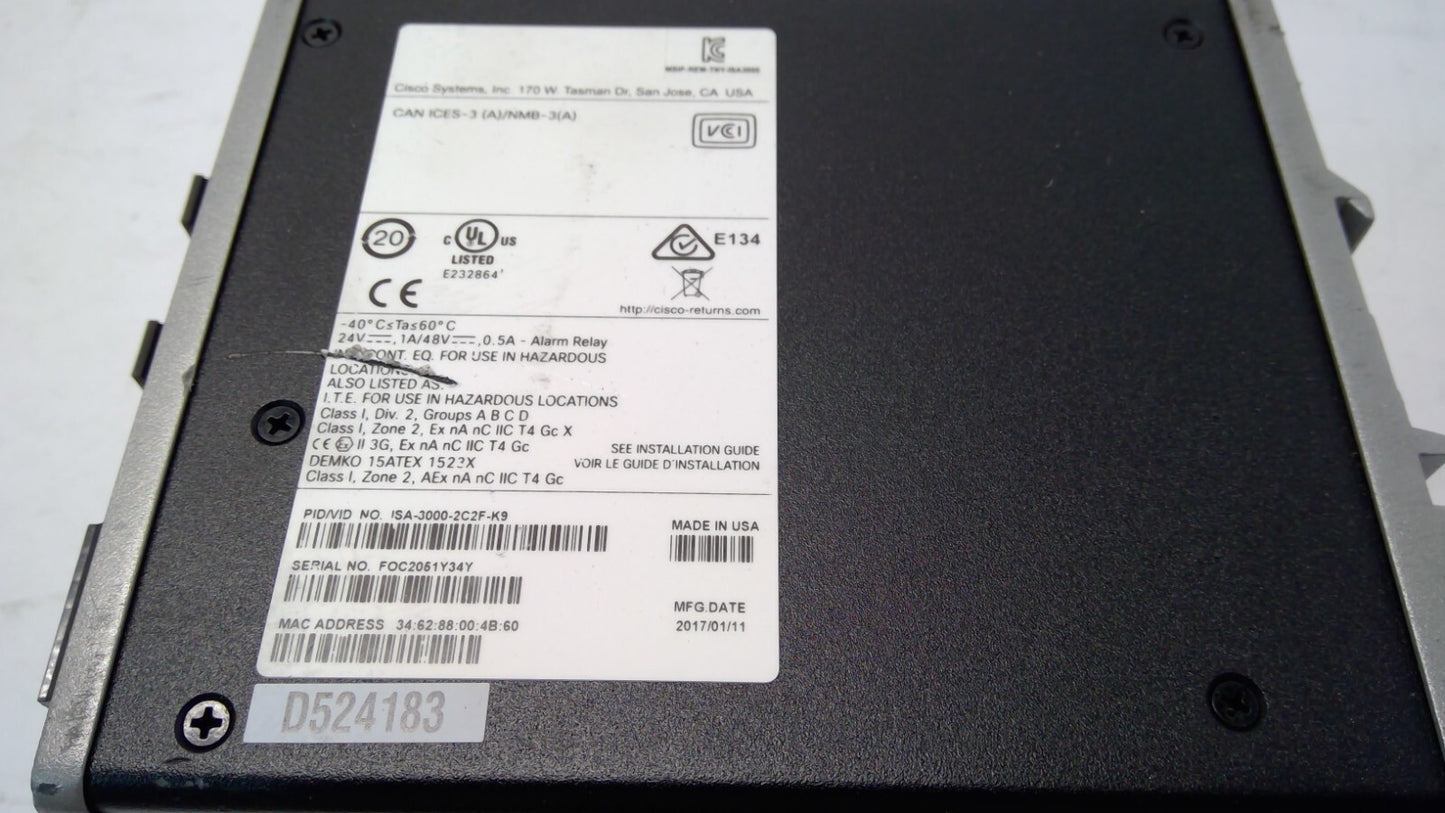 Cisco ISA 3000-2C2F-K9 Industrial Security Appliance/Secure Firewall