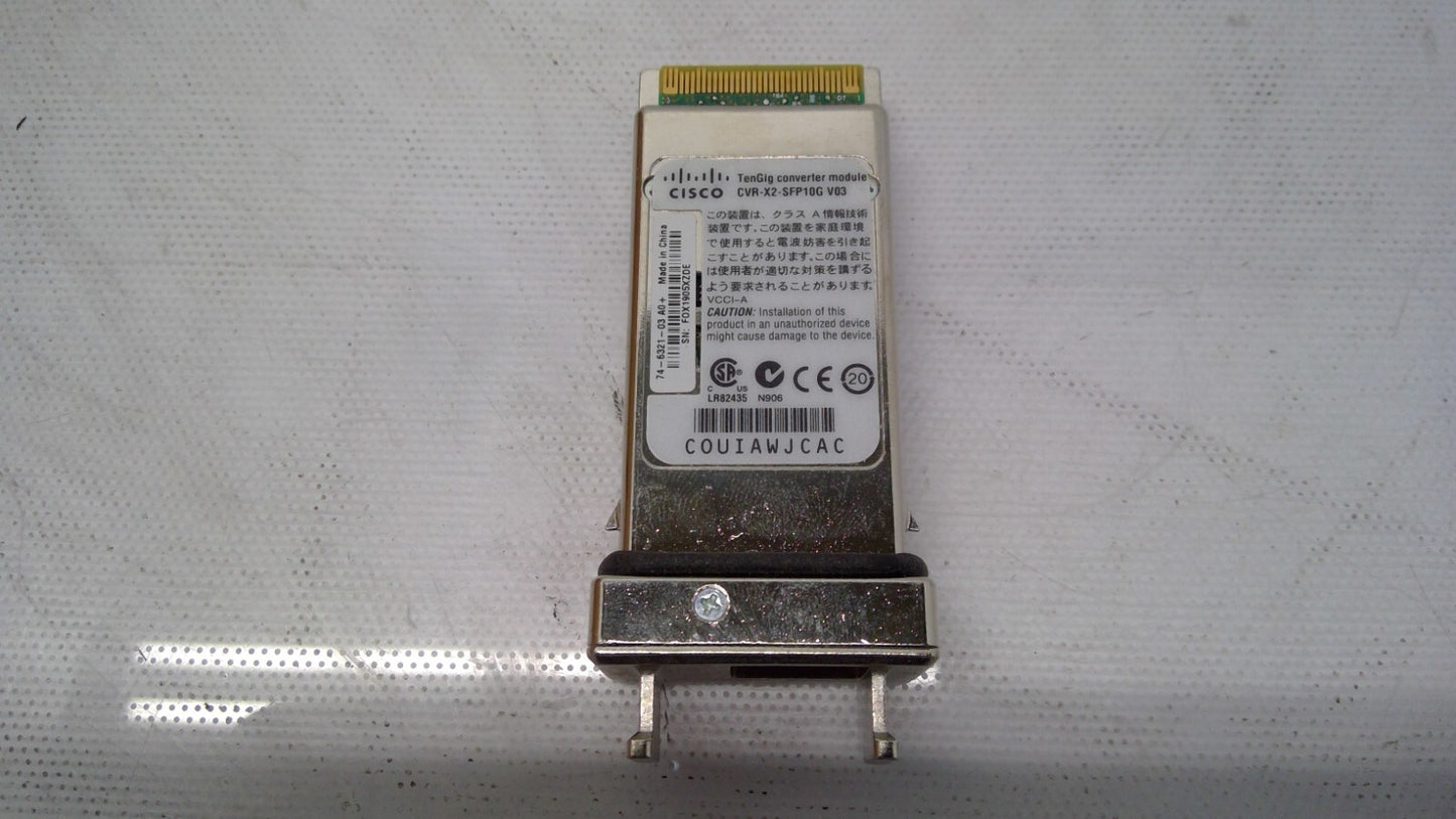 Cisco CVR-X2-SFP10G V03 Module 1 Port X2 to SFP+ 10 Gigabit  74-6321-03