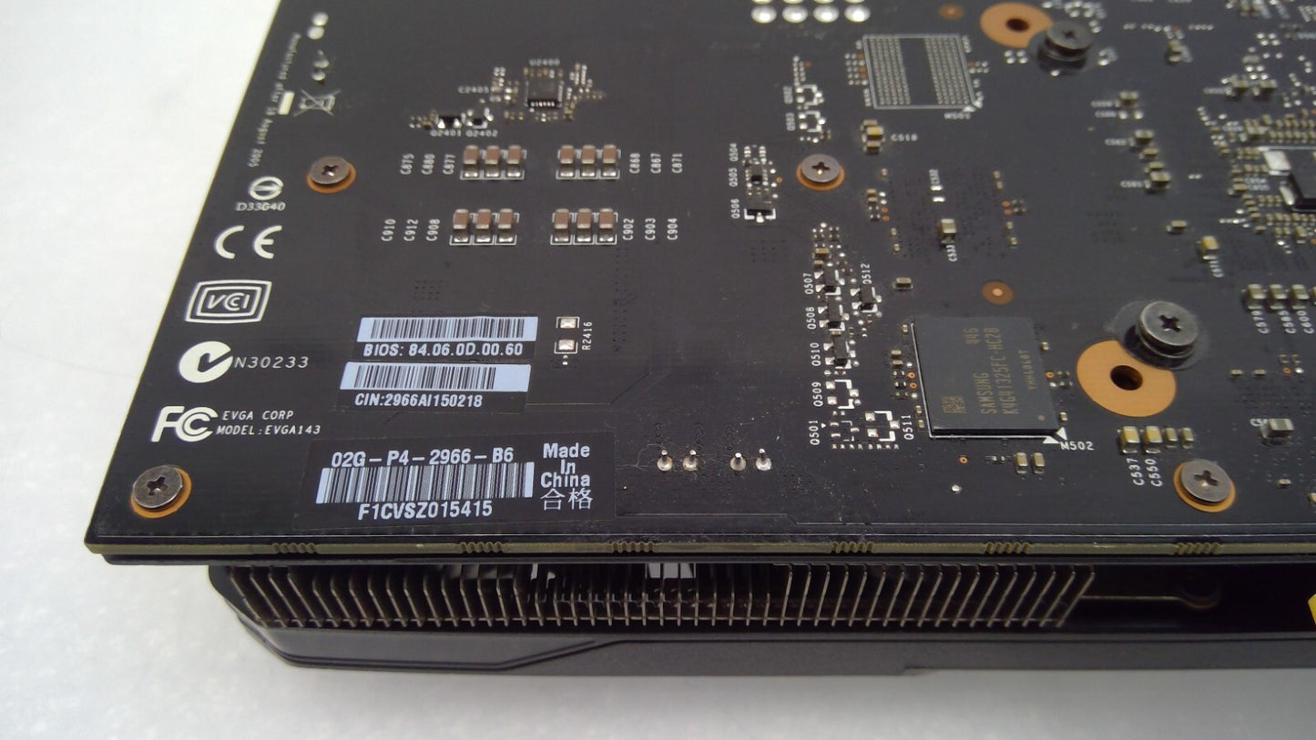 EVGA NVIDIA GeForce GTX 960 2GB GDDR5 Graphics Card P/N: 02G-P4-2966-KR