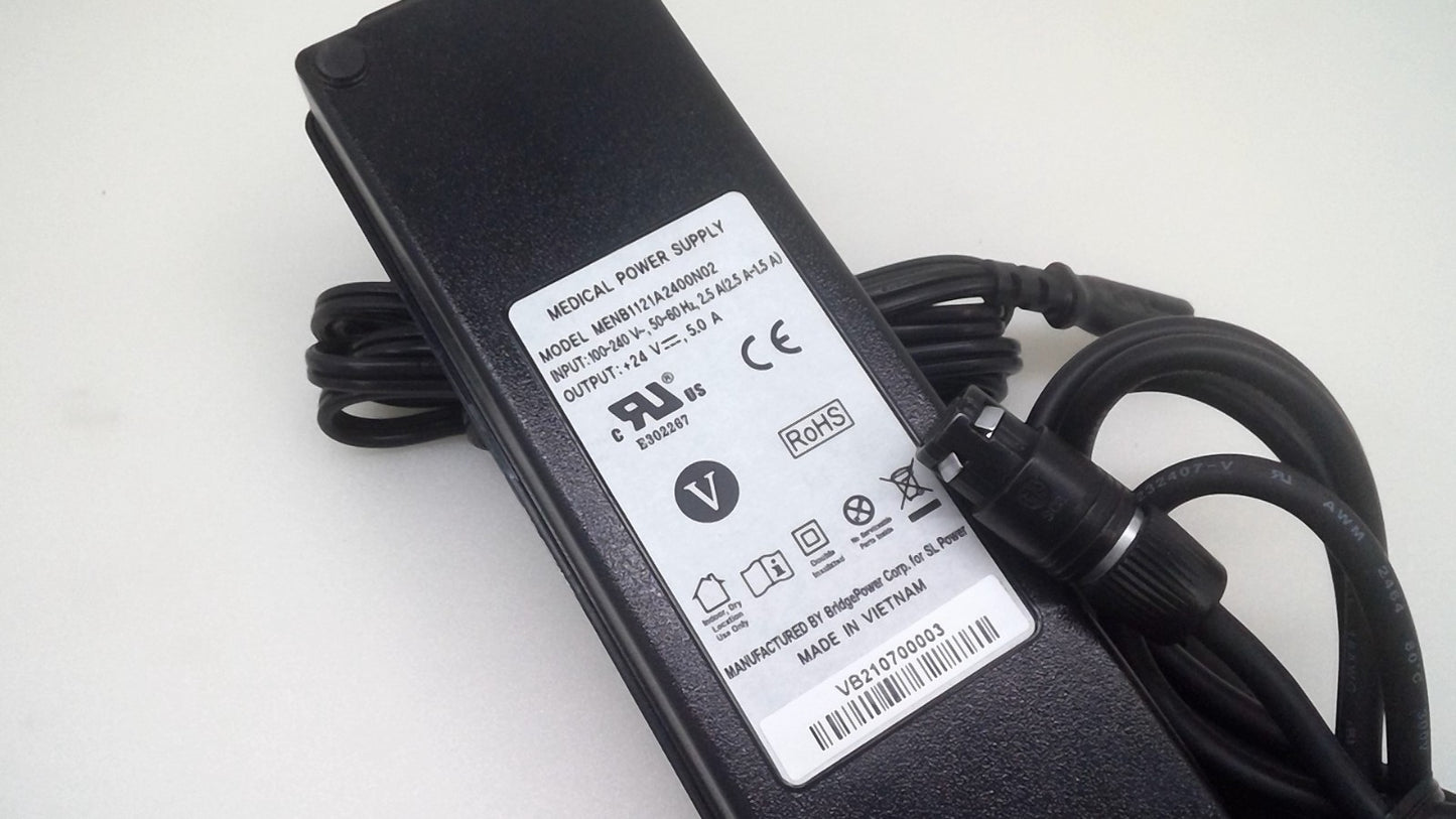 MEDICAL Power Supply MENB1121A2400N02 8-hole 24V 5A  AC Adapter W/cord