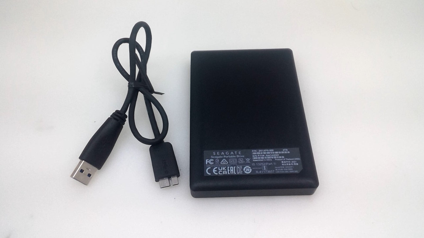 Seagate 2TB Portable Drive External HDD USB 3.0 USB-A Black SRD0NF1  2N1AP5-500