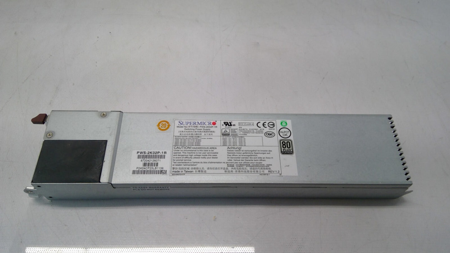 SuperMicro PWS-2K02P-1R 80 Plus Platinum 2000W Server Power Supply