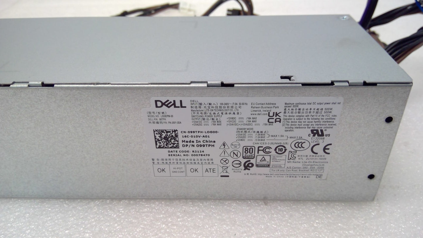 Genuine DELL XPS 8940 / G5 / OptiPlex 7080 500W PSU Power Supply 99TPH 099TPH