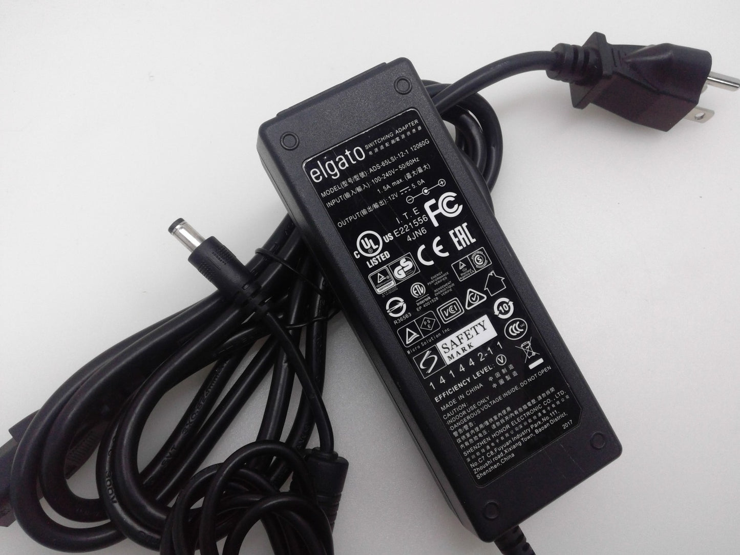Genuine elgto ADS-65LSI-12-1 12060G AC/DC Power Supply Adapter 12V 5A 60W