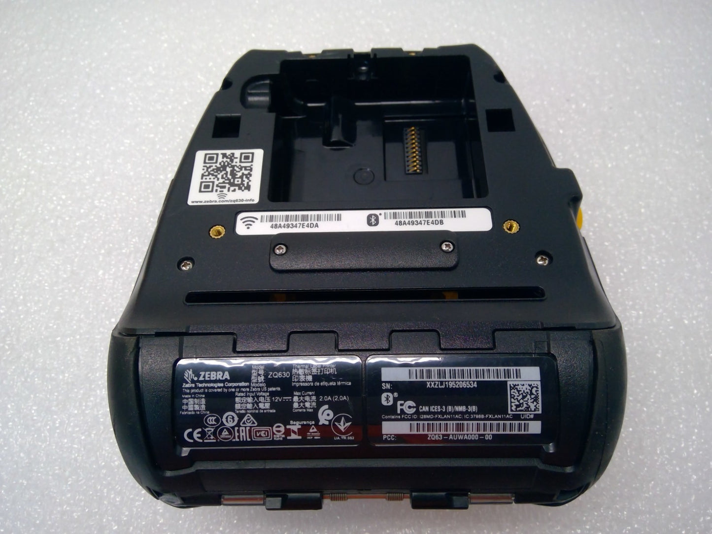 Zebra ZQ630 Direct Bluetooth WiFi barcode thermal  Printer /No battery