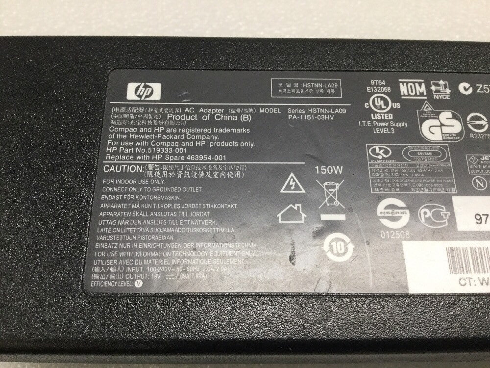 Original HP 150W 19V 7.89a AC Adapter HSTNN-LA09 519333-001 PA-1151-03