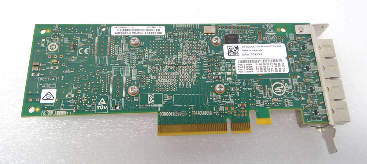 Dell QLogic QLE2694L-DEL 0DXNYJ Quad Port 16Gb Fibre Channel HBA PCIe x8 Card