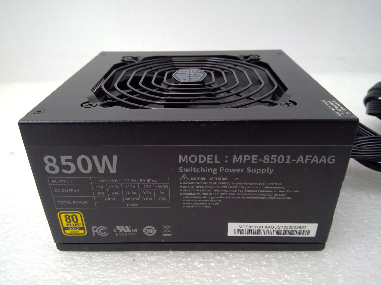 Cooler Master MWE Gold 850 V2 Full Modular 850W 80+ Gold Power Supply