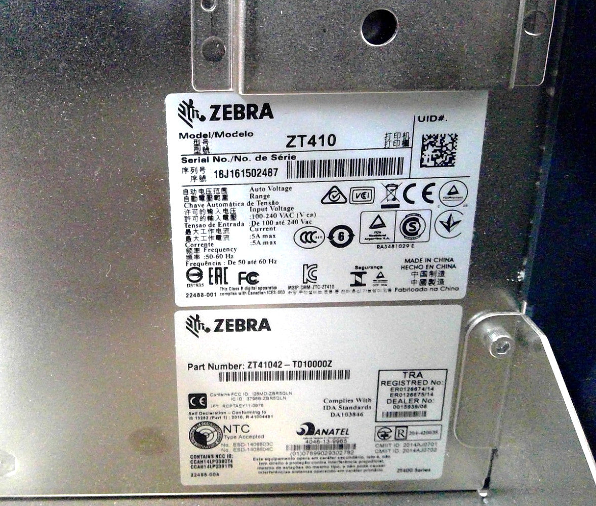 Zebra ZT410 Thermal industrial label and barcode printer