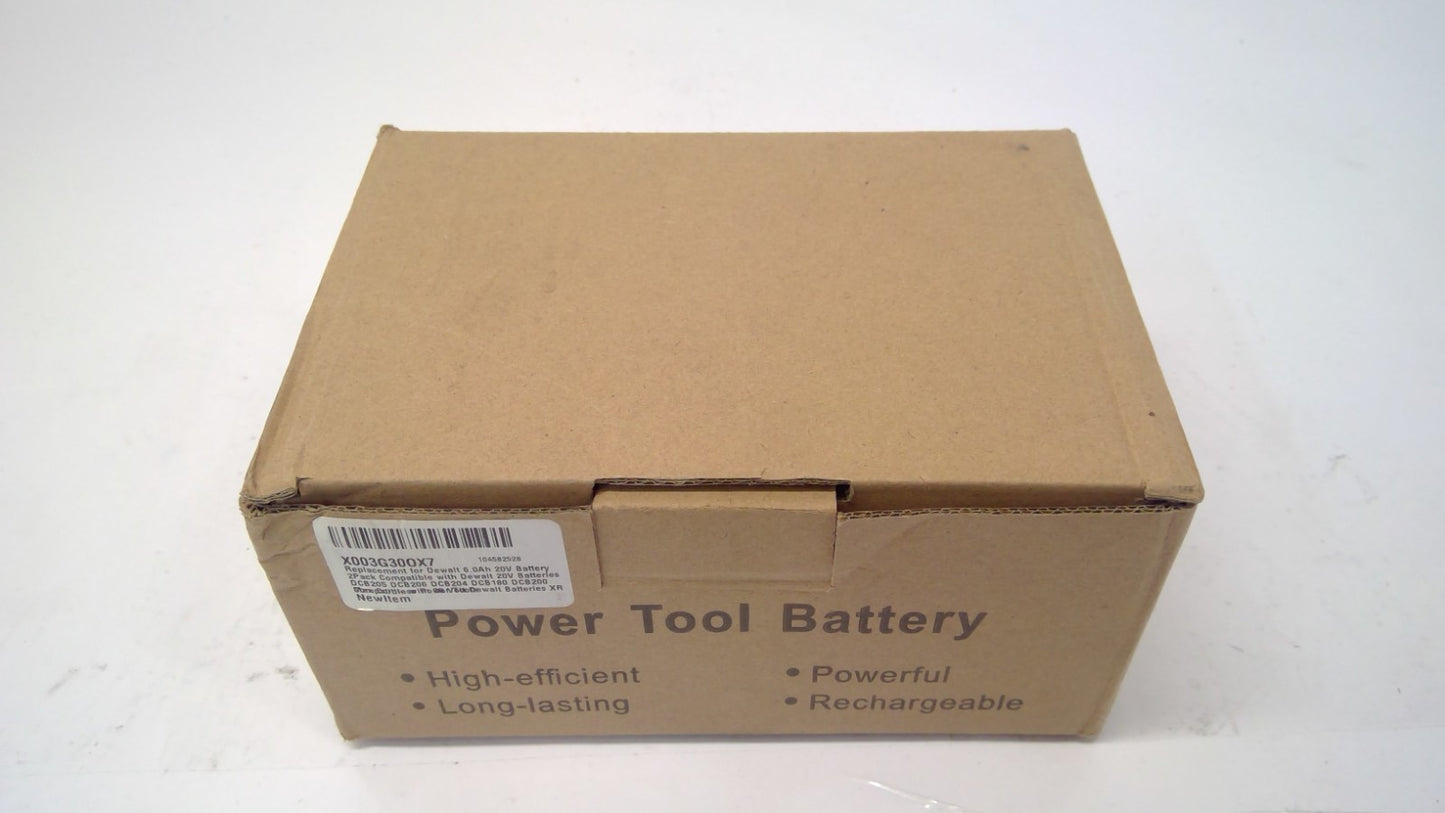 2 PCS 6.0Ah 20V Max XR Lithium-ion Battery for Dewalt DCB200 DCB205 DCB206