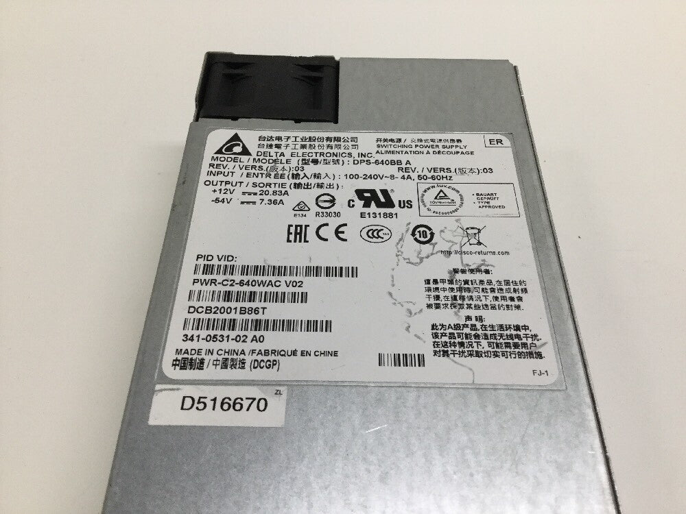 Cisco PWR-C2-640WAC 640W power supply DPS-640BB spare for 2960-XR and 3650