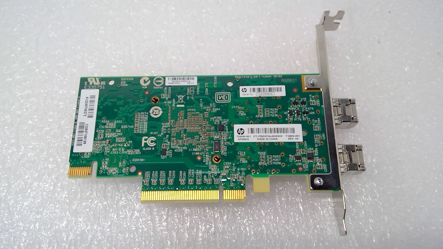HPE 724044-001 Ethernet 10Gb 2-port 570SFP+ Solarflare SFN6122F NIC W/2SFP+
