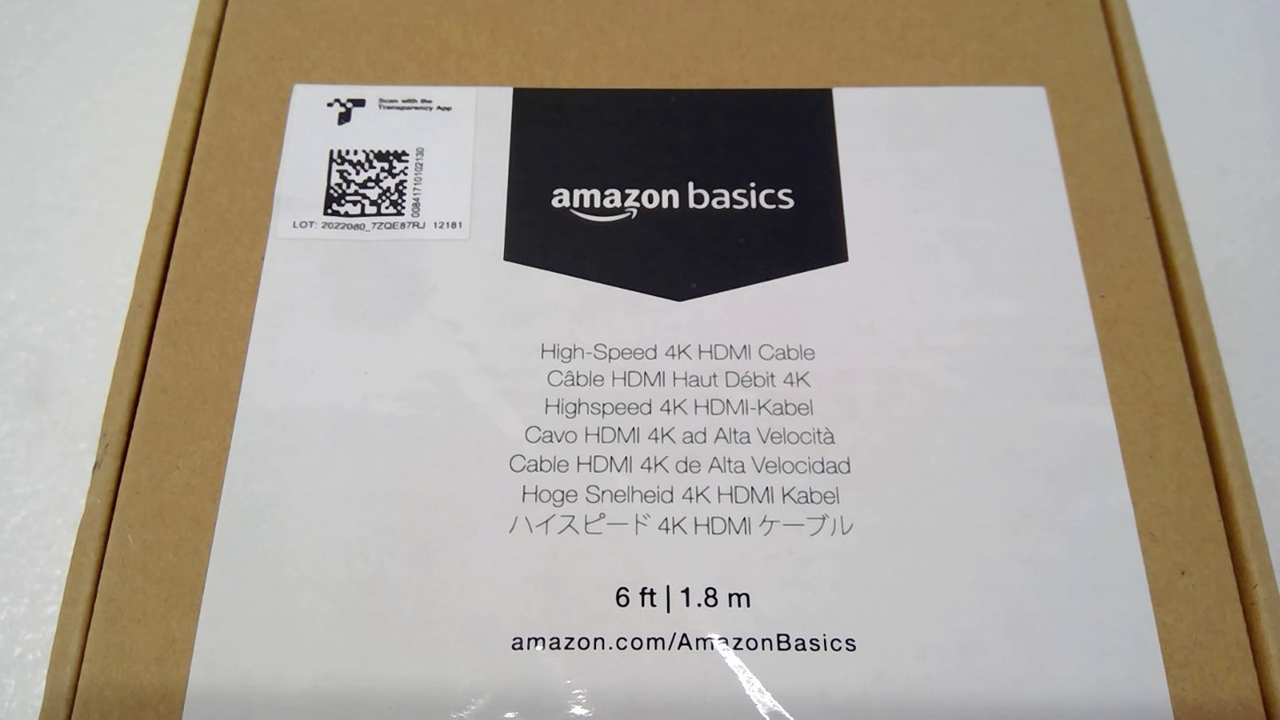 sealed LOT OF 5 Amazon Basics High-Speed 6ft 1.8M HDMI Cable 4K 60Hz B014I8SSD0