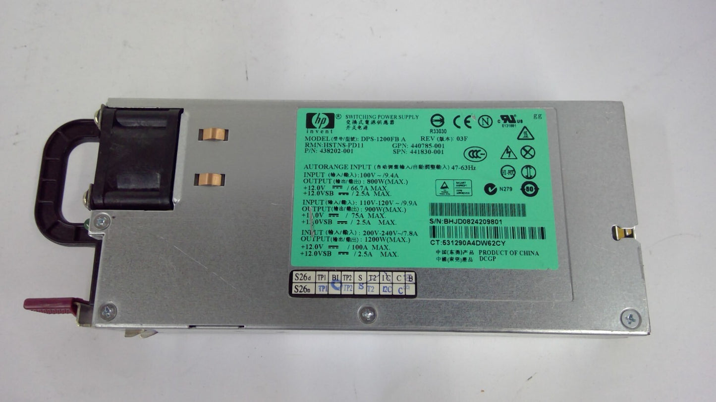 HP 1200W Power Supply DPS-1200FB HSTNS-PD11 P/N:438202-001