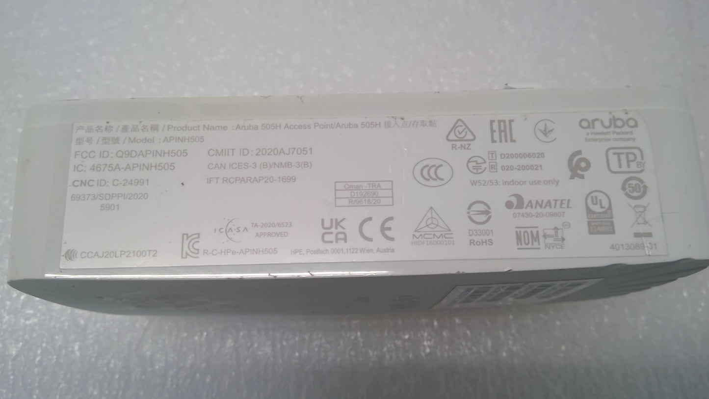 Aruba AP-505H APINH505 Wi-Fi 6 802.11ax Hospitality Access Point NO Bracket