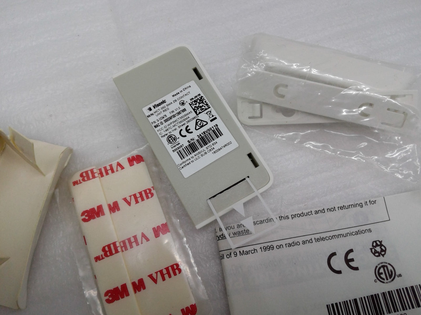 Visonic MCT-350 SMA (2.4 GHz) Wireless Slim Contact NA DIY WW Sensor
