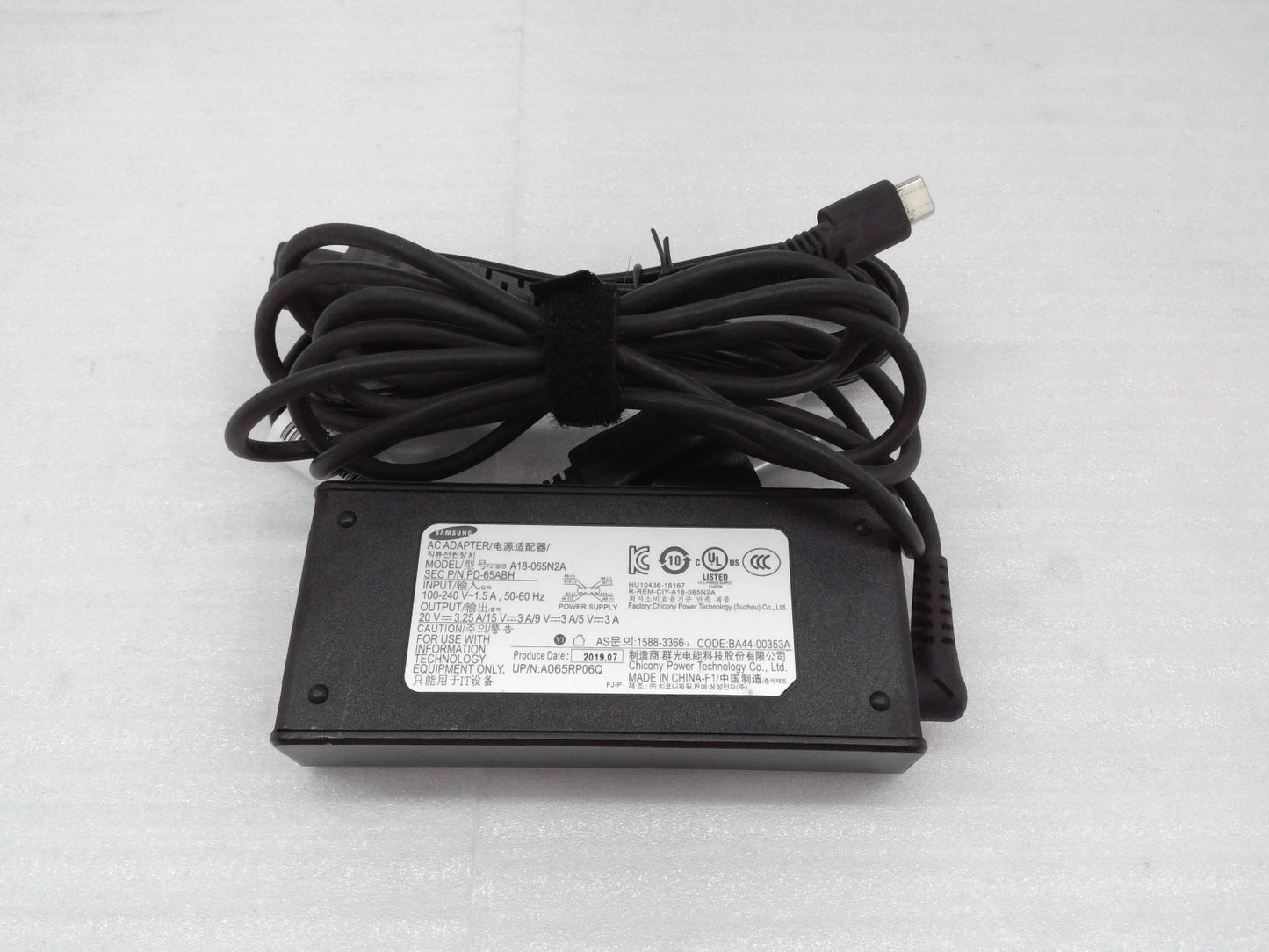 OEM Samsung Notebook 7 Spin NP750QUB-K01US A18-065N2A 65W USB C  AC Adapter