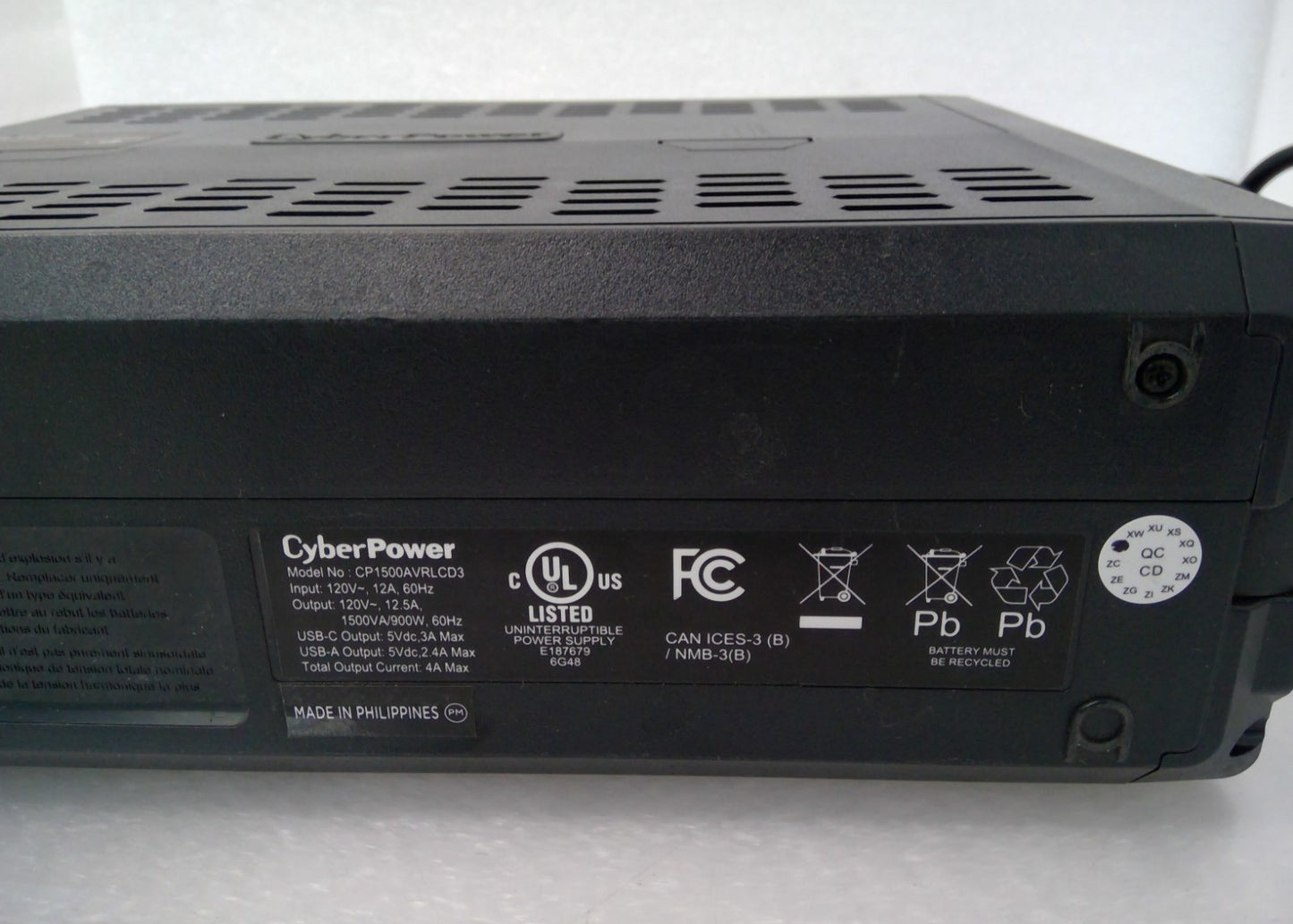 CyberPower CP1500AVRLCD3 Intelligent LCD Uninterruptable Power Supply *READ*