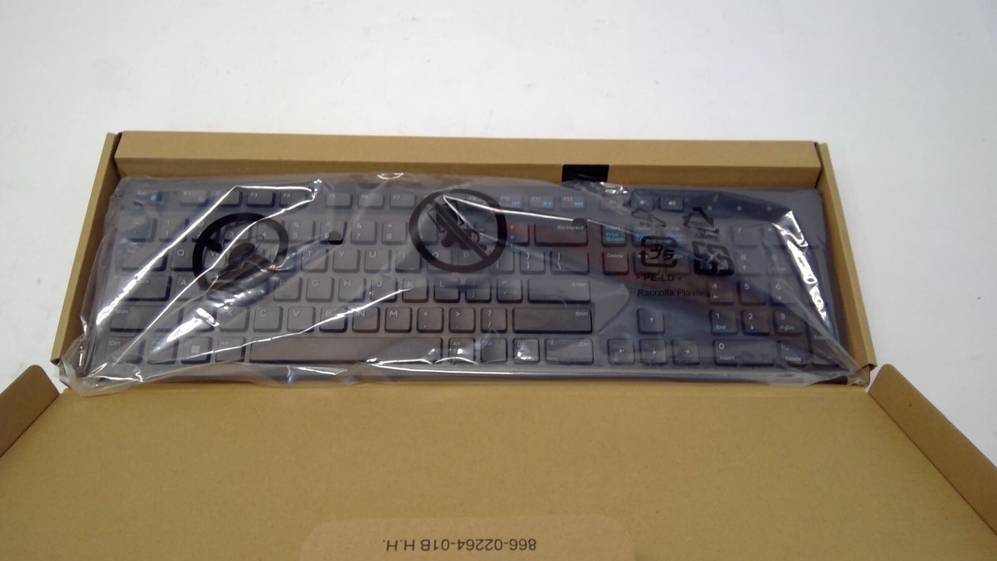 Dell Wired Slim Keyboard KB216-BK-US - Standard Desktop Multimedia USB - Black