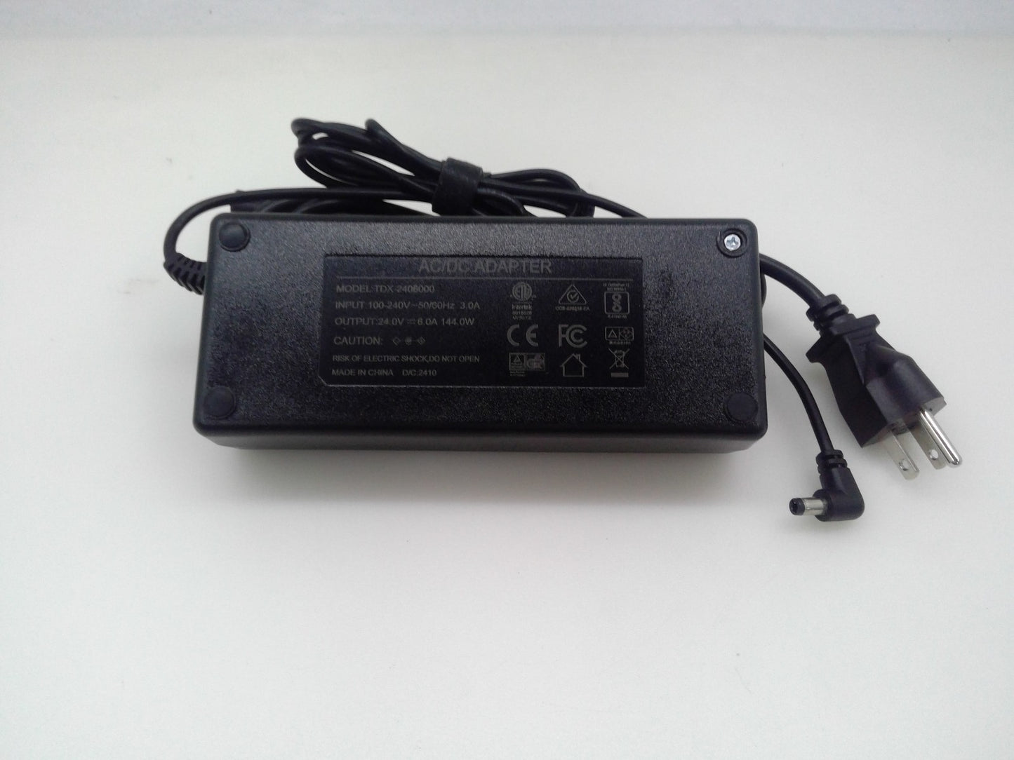 TDX-2406000 24V 144W 6A 5.5*2.1 AC Adapter Power Supply Charger W/ Power cord