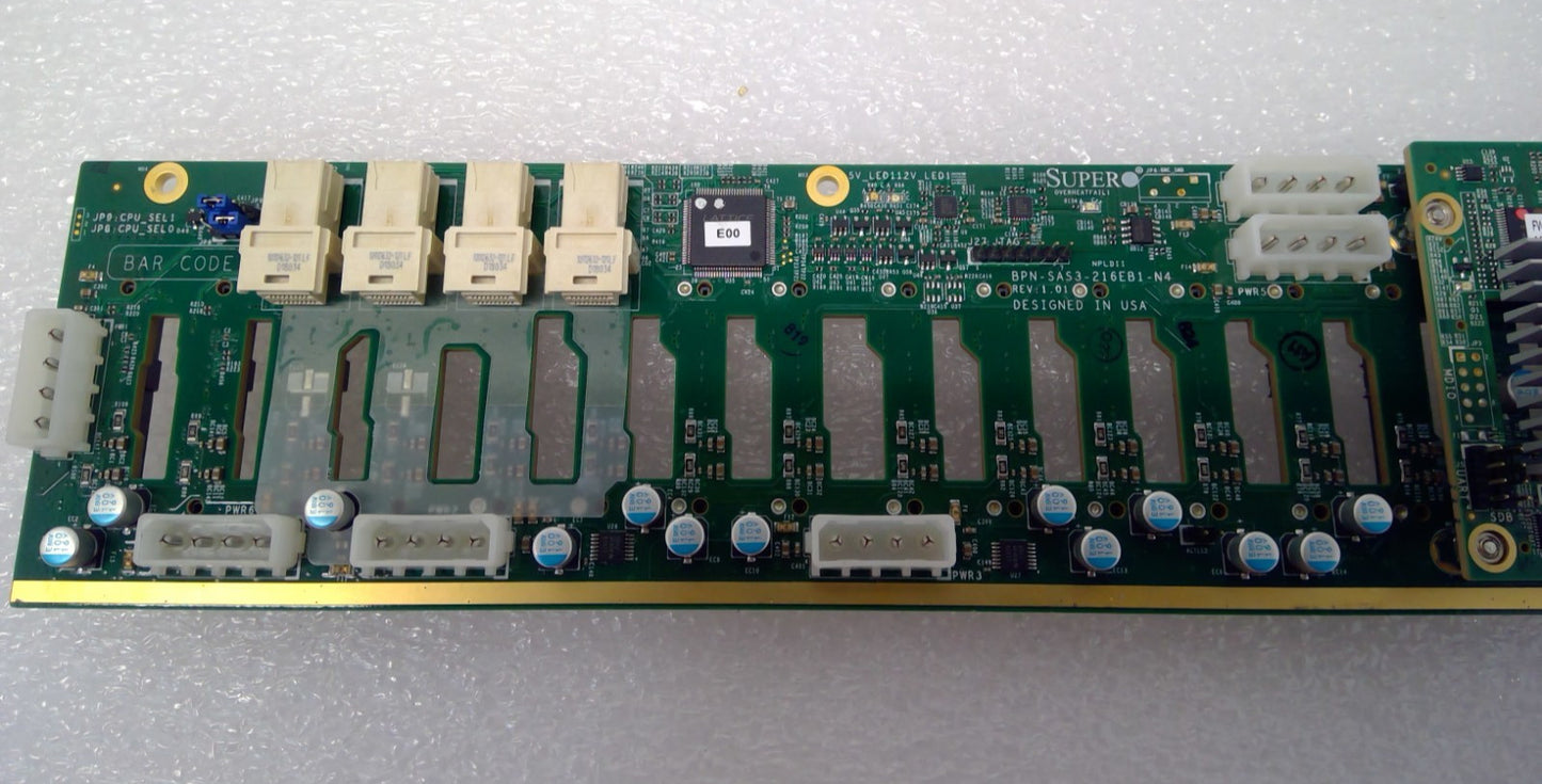 Supermicro 20 SAS,4 NVMe BPN-SAS3-216EL1-N4 & 4 SAS3 BPN-SAS3-216EL1 Backplane