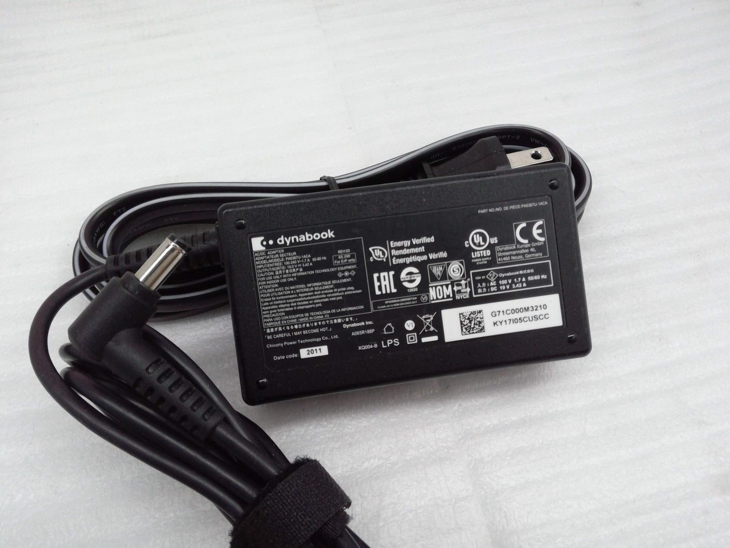 Genuine Toshiba Dynabook Laptop Charger PA5367U-1ACA 19V 3.42A 65W