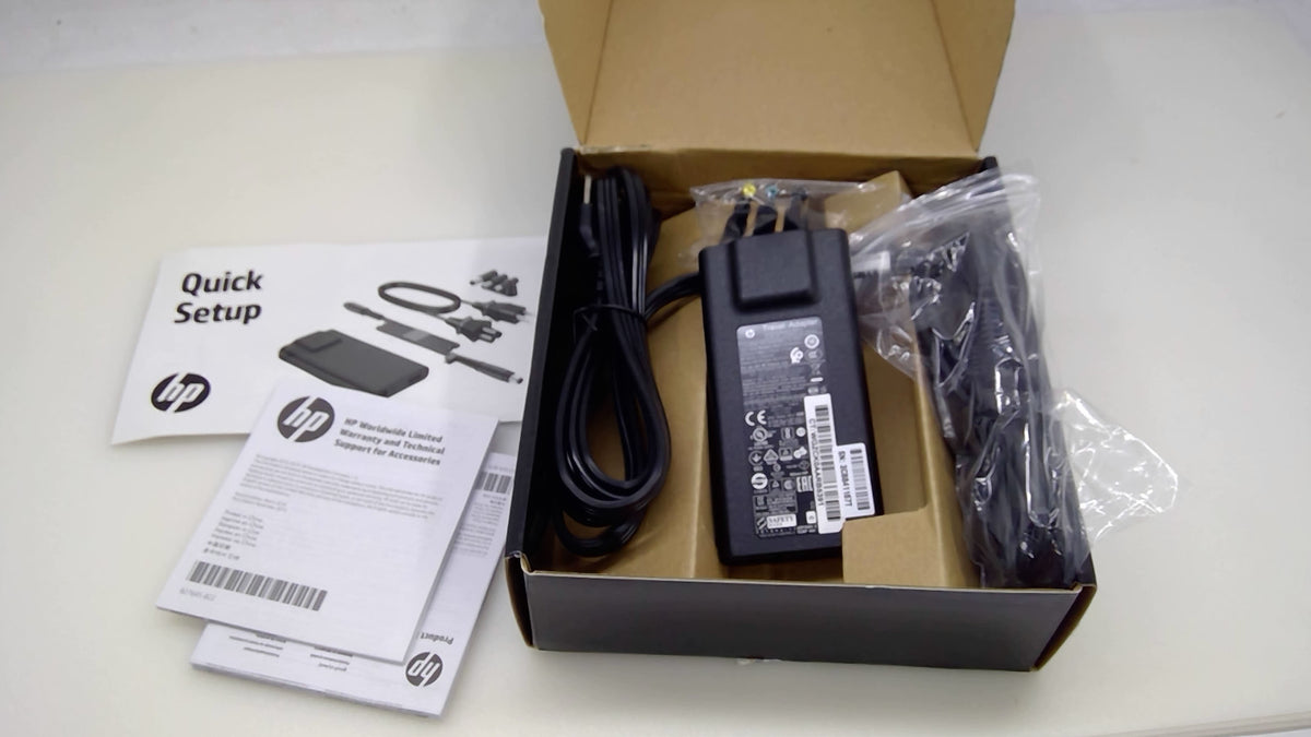 HP 65W Travel Adapter USB HSTNN-DA14 693716-001 Open Box Full Kit
