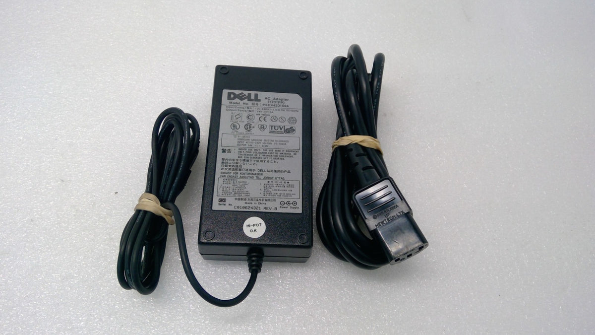 Genuine Dell PSCV420102A AC Adapter 14V 3A Power Supply with Wall Cord