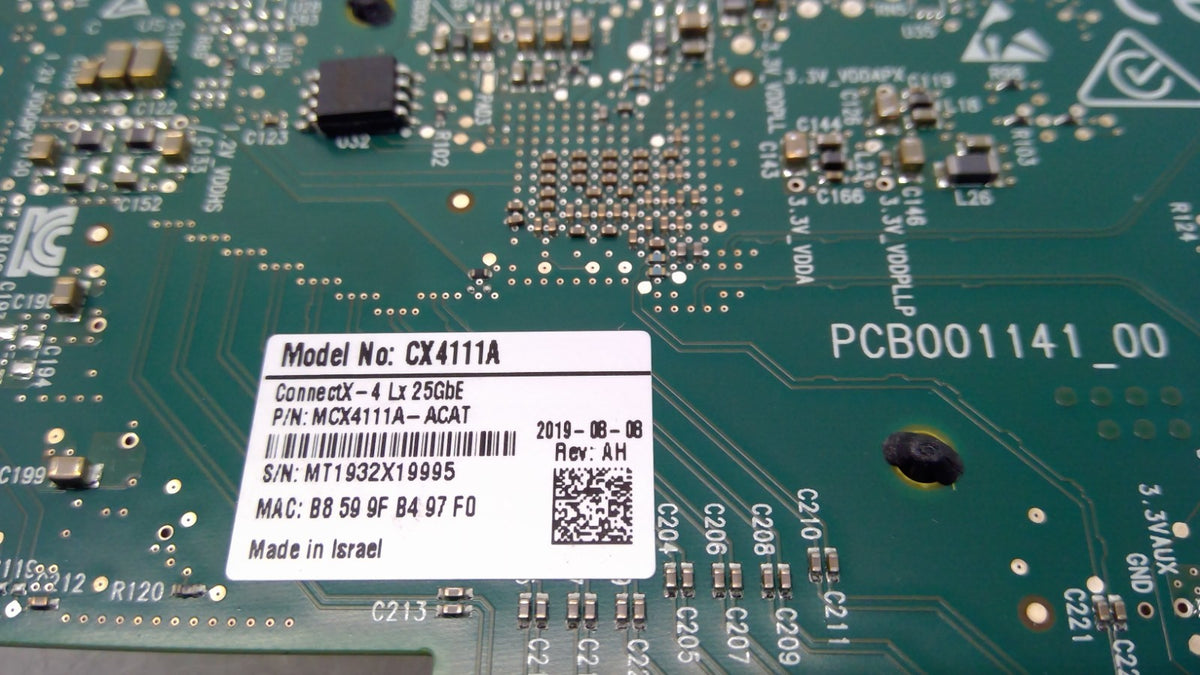 Mellanox MCX4111A-ACAT ConnectX-4 Lx 25GbE Single Port SFP28 PCIe 3.0 x8 NIC
