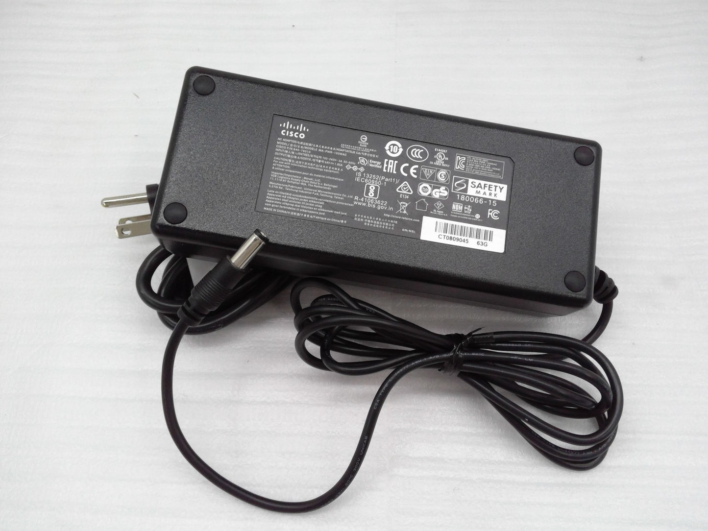 Oem 54V 1.85A Cisco MA-PWR-100WAC 640-76010 100W AC Adapter for Meraki MX68 MX75