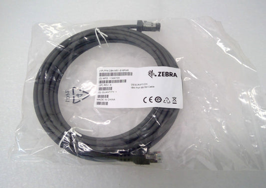 Zebra CBA-M51-S16PAR RS-485 Cable for MP6000 MP7000 MP7200 IBM Port 9B 12V 5M