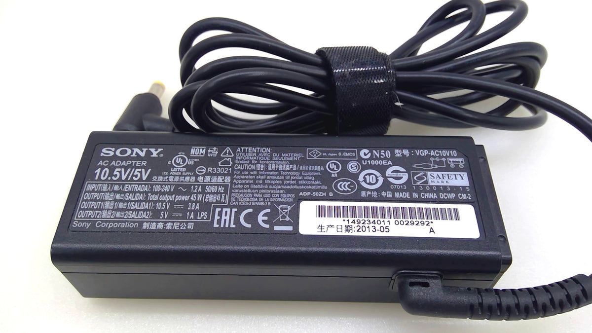 Original OEM Sony VGP-AC10V10 45W Charger 10.5V 3.8A VAIO Pro 13 SVP1321W9EBIT1