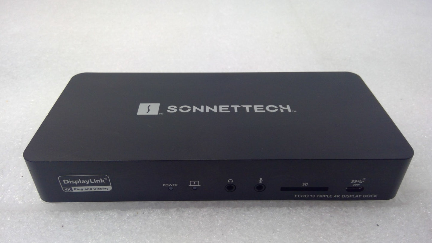 Sonnet Echo 13 Triple 4K Display Docking Station  USB-C Thunderbolt ECHO-DK3M-TB