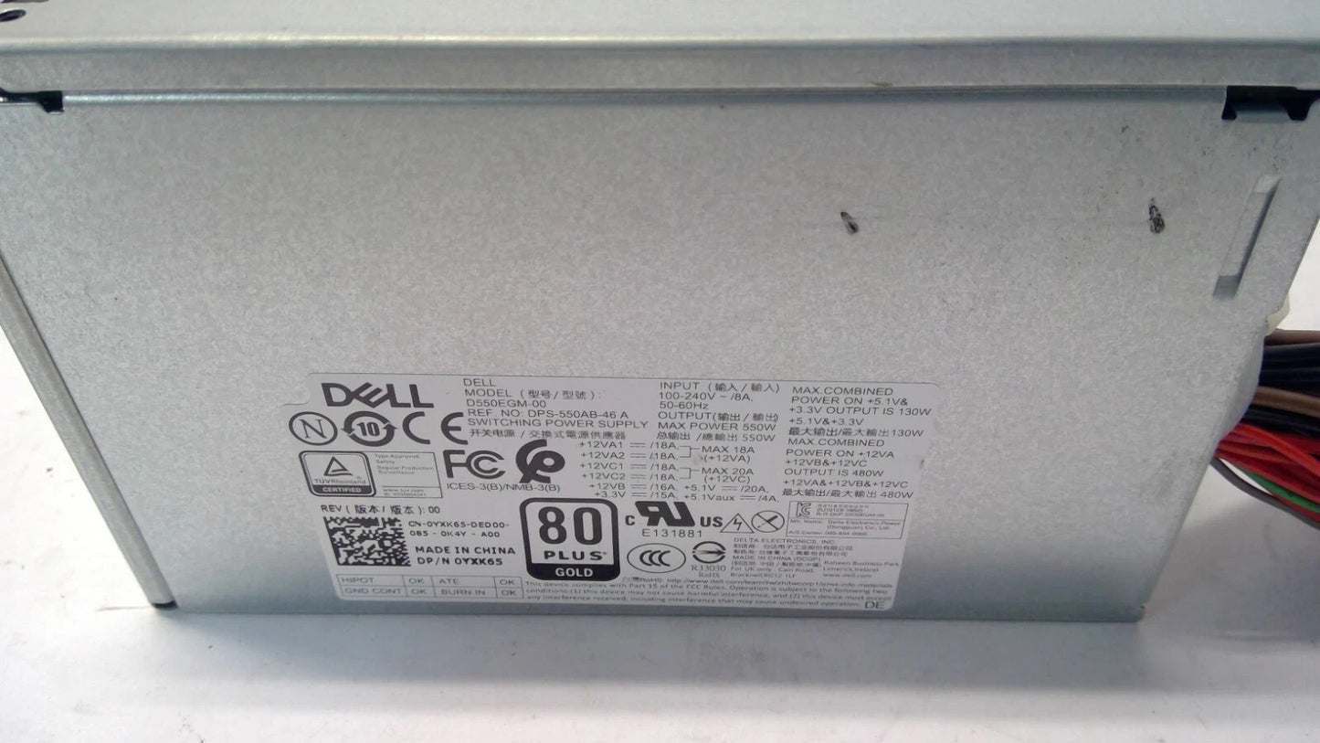 Genuine Dell Alienware Aurora R10 R11 R12 550W Power Supply YXK65 JWYTY 0VMT9