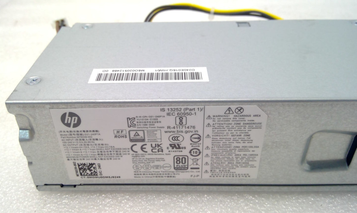 HP PRO 400 G9 R SFF 240W 80+ Power Supply  M76039-001 M76039-002