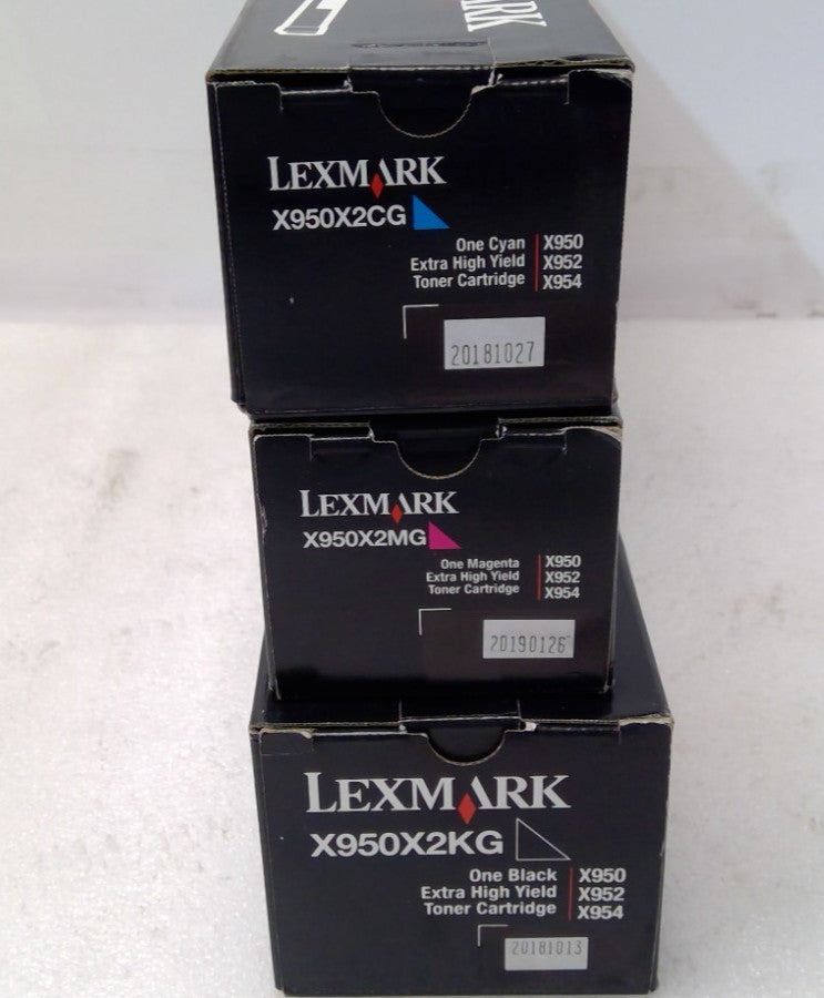 Set of 3 Lexmark X950X2KG/MG/CG  Extra High Yield Magenta Toners x950 x952