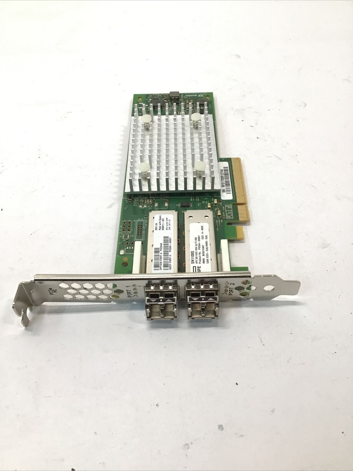 HPE 853011-001 QLE2692-HP 16Gb SN1100Q Dual Port FC HBA PCIe w/ 2 16Gb SFP+