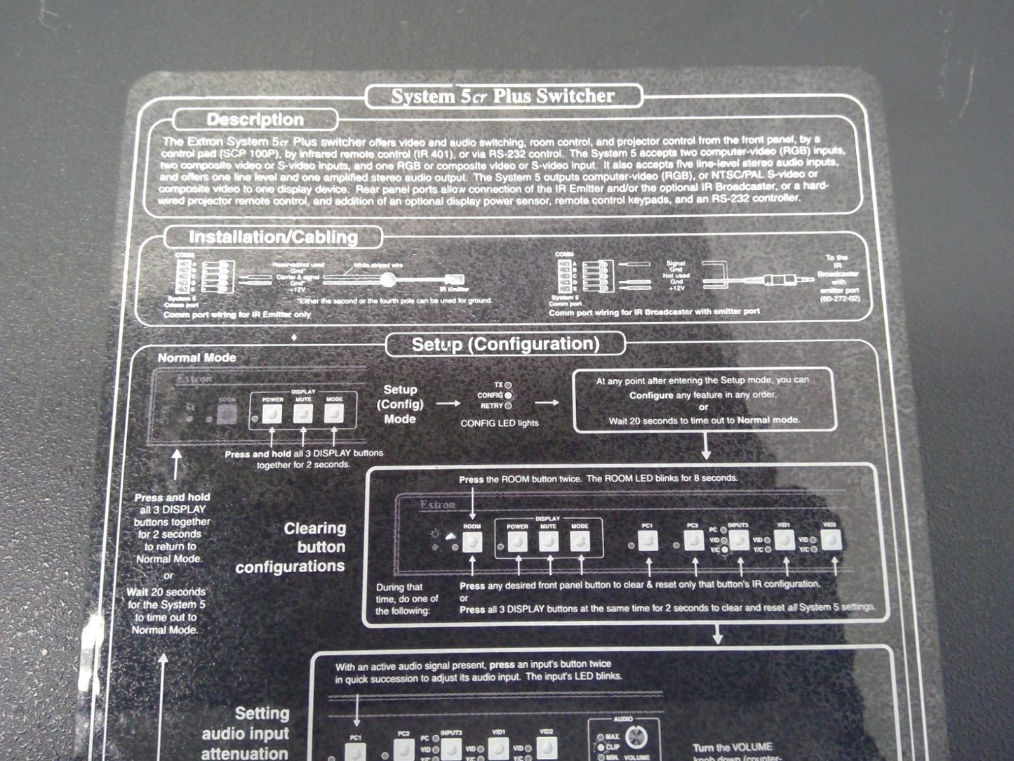 Extron A/V Room & Projector Control System 5cr Plus Switcher AV Deck *Read*