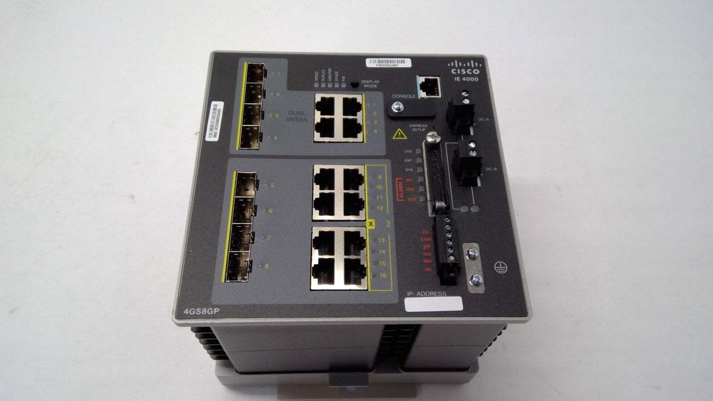Cisco IE-4000-4GS8GP4G-E v02 Industrial Ethernet 4000 Switch EtherNet/IP