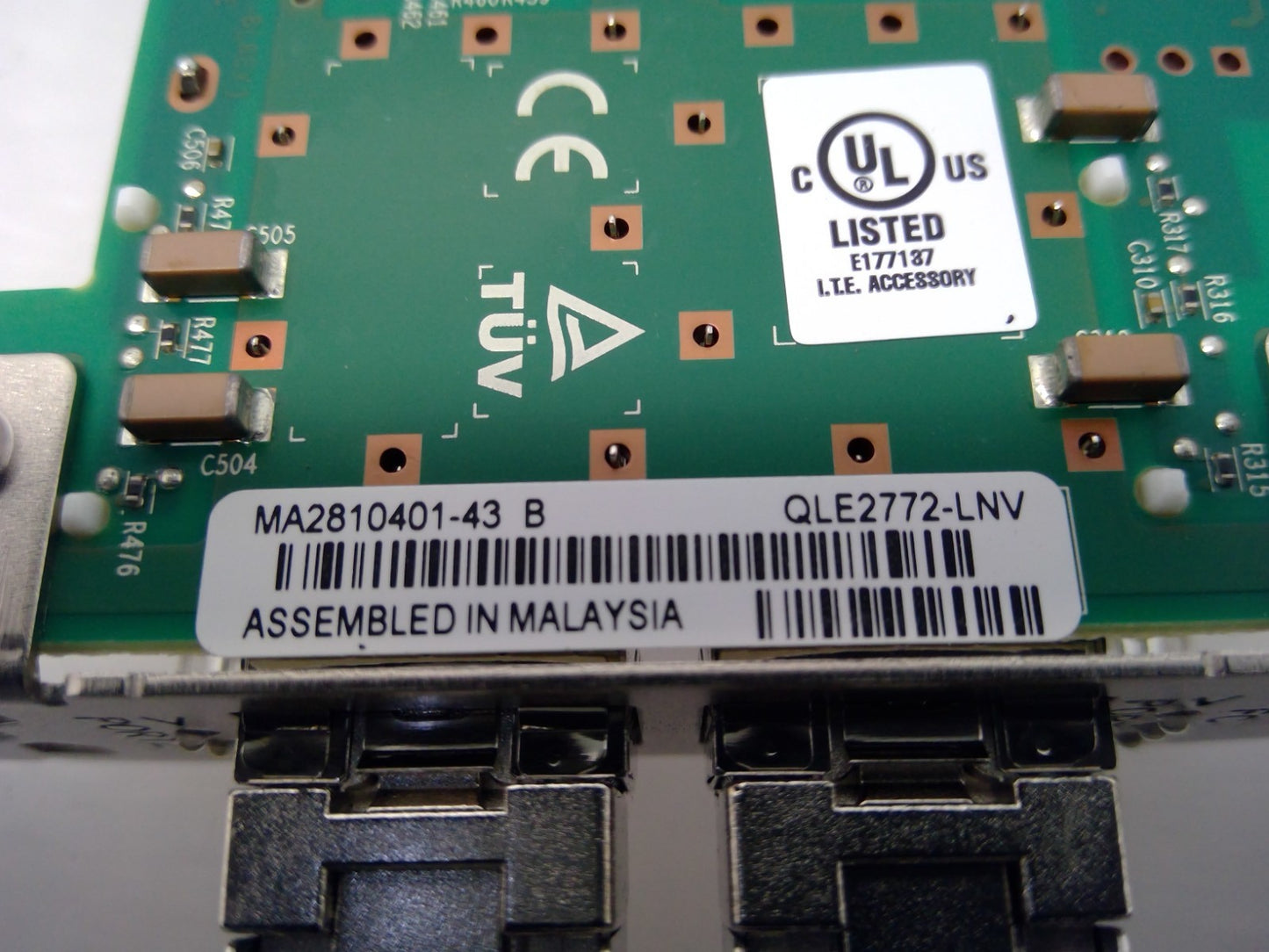 Lenovo IBM 01KR591 QLogic QLE2772 32Gb Dual Port FC HBA w/ 2x SFPs High Bracket