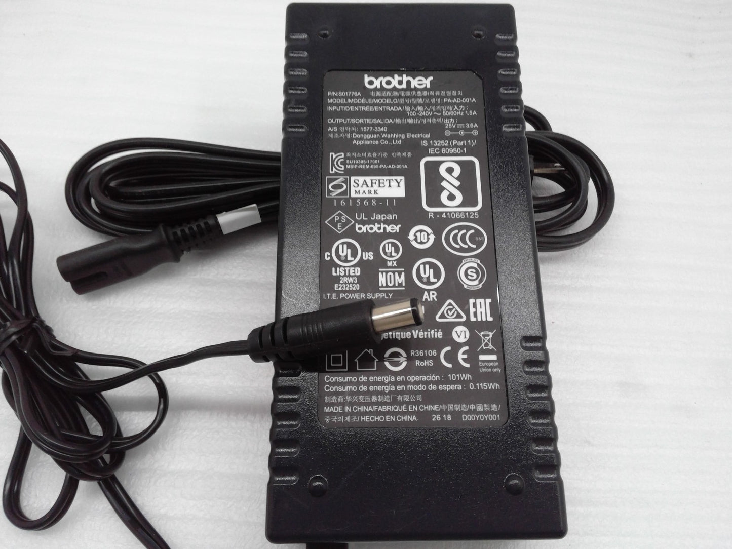 Genuine Brother Power Supply PA-AD-001A 25V 3.6A AC Adapter QL-810/820 Series