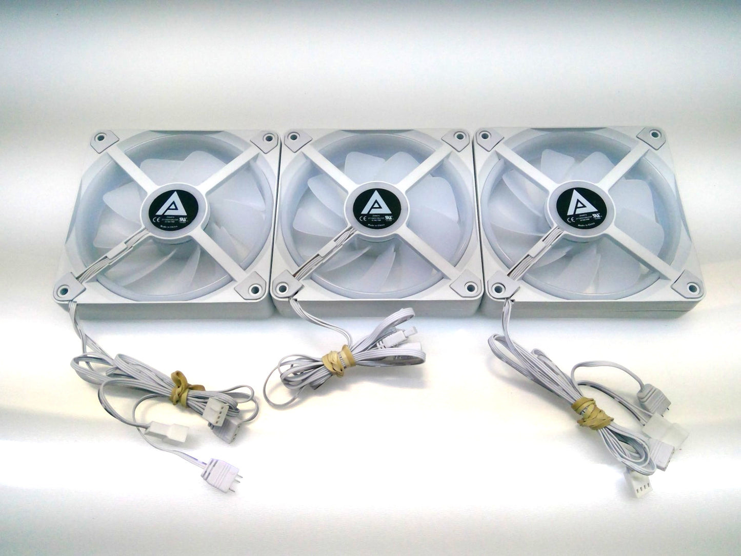 Lot of 3 ZHANYU PC Desktop ARGB PWM CPU Cooling Fan /AE1800-PWM White