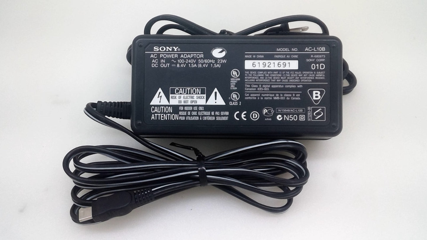 Genuine SONY AC-L10B 23W  DC Out 8.4V 1.5A  AC Adapter For Handycam Camcorder