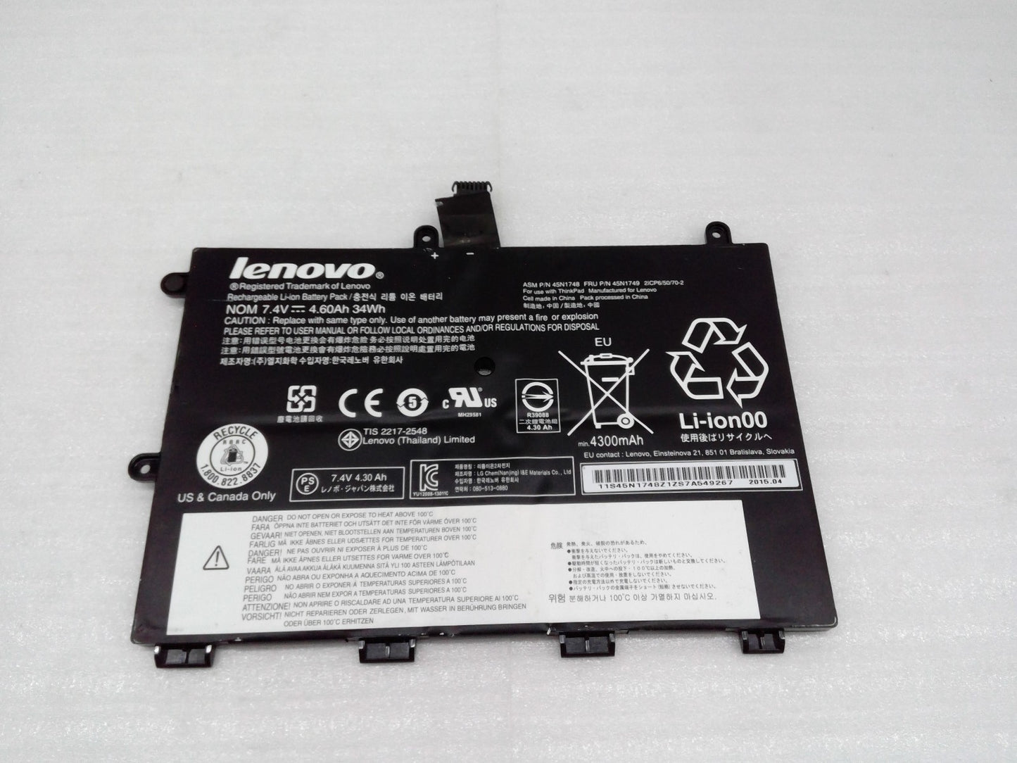 OEM Genuine 45N1748 45N1749 45N1750 45N1751 Battery For Lenovo ThinkPad Yoga 11E