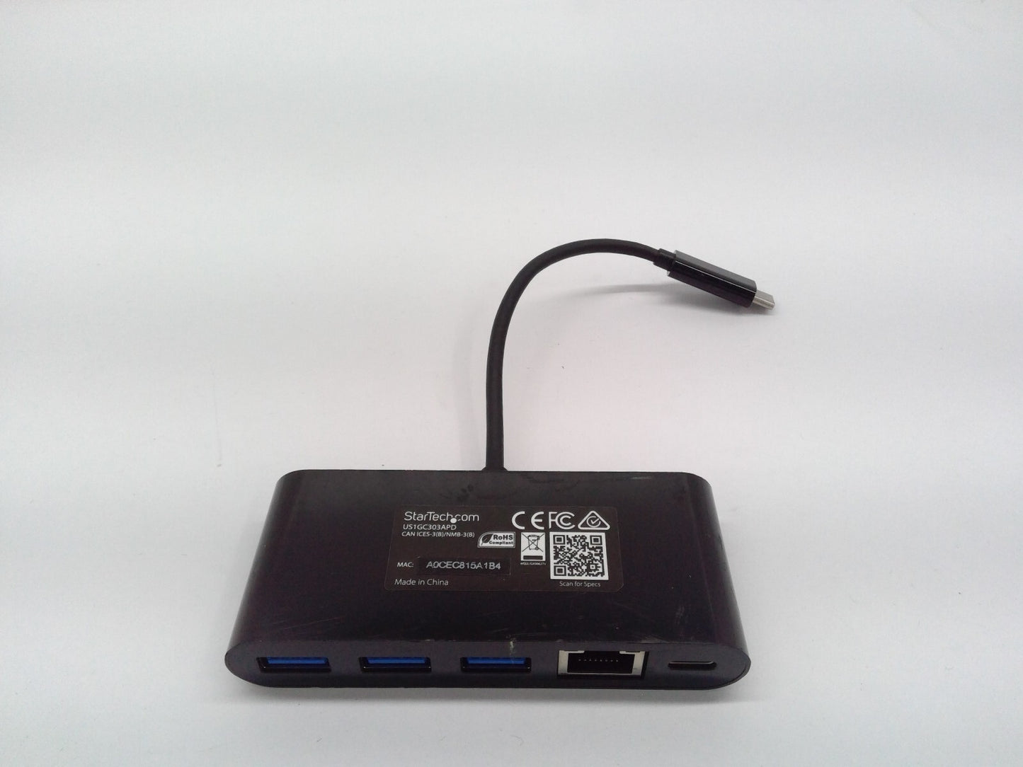 StarTech US1GC303APD USB-C to Ethernet Adapter with 3-Port USB 3.0 Hub