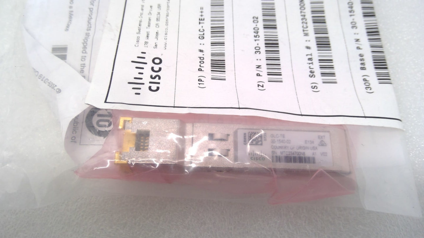 NEW Genuine CISCO GLC-TE 30-1540-02 GBIC 1000BASE-T RJ-45 SFP+ Transceiver