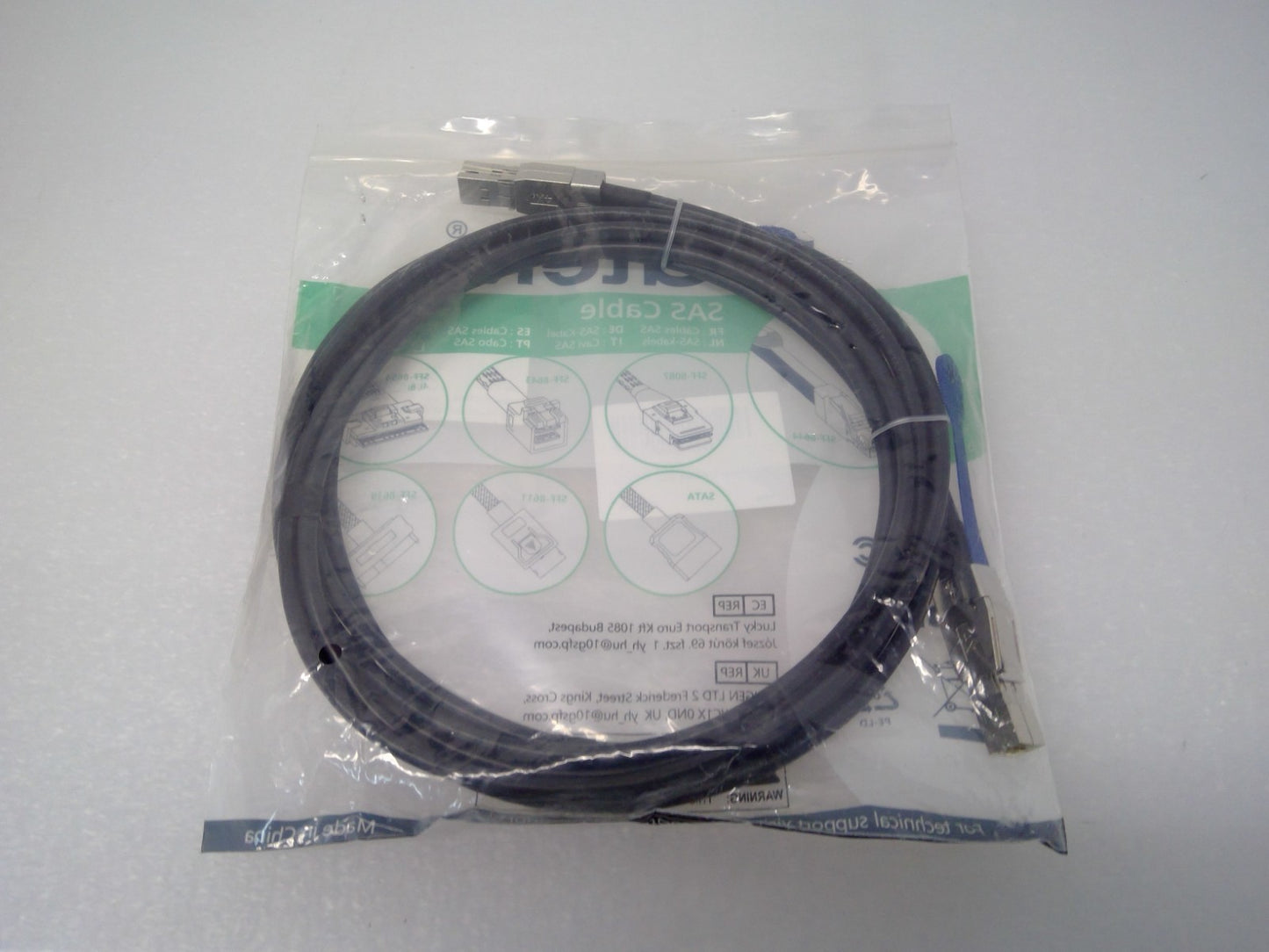 NEW 10Gtek CAB-8644/8644-P2M External HD Mini-SAS Cable SFF-8644  12Gbps 2M