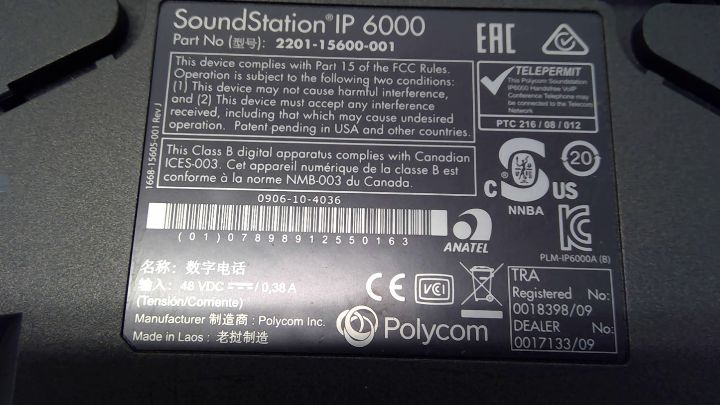 Polycom SoundStation IP 6000 Voice Conference Phone 2201-15600-001