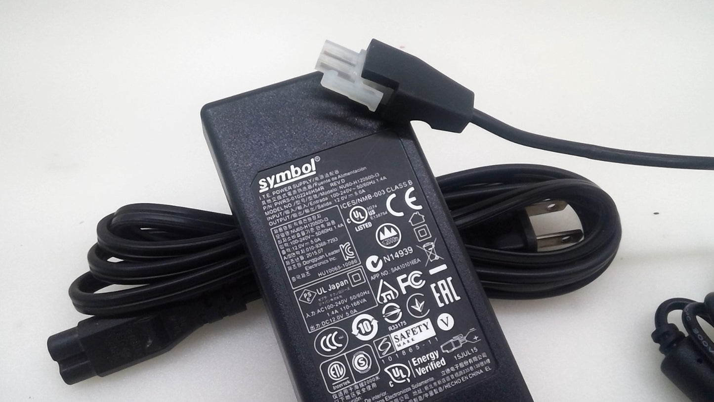 Symbol Power Adapter 12V 5A NU60-H120500-I3 PWRS-0102246H54R 2-Pin